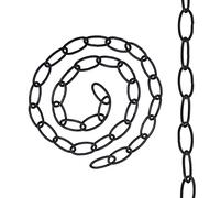 LEDSONE Vintage Style Metal Chain - 100cm Iron Thread with Not Carabiners for 32mm x 17mm Pendant Hanging Chains, Safety Barriers, and Outdoor, Indoor & Garden Décor (1, Black)