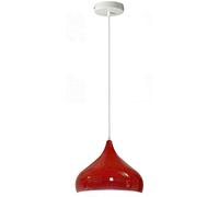 LEDSone Vintage Style Red Metal Ceiling Pendant Light 31.5cm Shade E27 Lamp Fitting Fixtures Easy Fit Decor for Kitchen Dining Room Living Room Bedroom Cafe Bar Hallway Office Decor