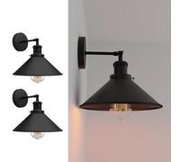 LEDSone Vintage Wall Sconce Black Antique 180 Degree Adjustable Industrial Wall Light for Restaurants Galleries Aisle Kitchen Room Doorway 2 Pack