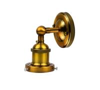 LEDSone Vintage Wall Sconce with E27 Socket 180° Adjustable Arm, Retro Industrial Metal Wall Lighting Fixtures for Living Room Dining Room Bedroom Kitchen (Yellow Brass)