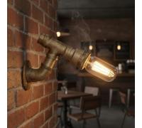 LEDSone Vintage Water Pipe Wall Sconce Indoor 12.5cm Brushed Copper E27 Metal Industrial Retro Wall Lights for Bedroom, Living Room, Hallway, Restaurant, Bar
