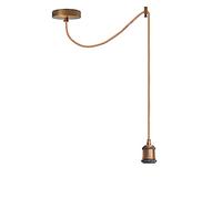 LEDSone Vintage Yellow Brass Pendant Light - Industrial Spider Ceiling Lamp E27 Socket 195cm Adjustable Fabric Cable Chandelier Kit - Retro Hanging Light for Kitchen Dining Room Bar