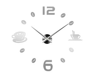 LEDSone Wall Clock Frameless Mute DIY 3D Mirror Sticker Wall Mug Wall Art Coffee Shop Large Wall Clocks for Living Room Modern Stick on Wall Clock (Style 02)