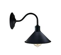 LEDSone Wall Lights 22cm Black Metal Cone Rustic E27 Industrial Indoor Lamps Sconce for for Home Décor, Bedroom Bedside, Living Room, Hallway Decorate Fixture