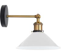 LEDSone Wall Lights E27 Edison Retro Wall 22cm Lampshade Industrial Rustic Loft Wall Sconce Fixture Lighting 180* Angle Adjustable for Living Room Dinning Room (White)