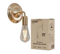 LEDSone Wall Lights Indoor French Gold Metal E27 Modern Wall Sconce Lighting Easy to Install Industrial Lamp for Living Room, Bedroom, Kitchen, Hall, Bar, Restaurants, Coffee Shop