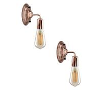 LEDSone Wall Lights Indoor Metal E27 Socket Up and Down 17cm Lamp Industrial Wall Sconce Lamp Fitting Fixtures for Kitchen, Hall, Bedroom, Bar, Restaurants (Rose Gold 2 Pack with Bulb)