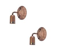 LEDSone Wall Lights Indoor Metal E27 Socket Up and Down 17cm Lamp Industrial Wall Sconce Lamp Fitting Fixtures for Kitchen, Hall, Bedroom, Bar, Restaurants (Copper 2 Pack Without Bulb)