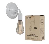 LEDSone Wall Lights Indoor White Metal E27 Modern Wall Sconce Lighting Easy to Install Industrial Lamp for Living Room, Bedroom, Kitchen, Hall, Bar, Restaurants, Coffee Shop