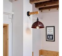 LEDSone Wall Lights with Switch Vintage Wall Lamp Wooden Wall Light Indoor Industrial Wall Sconce Dimmable E27 Edison Lighting Fixture for Bedroom, Dining Room, Living Room