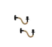 LEDSone Wall Sconces 2 Pack, Black Hemp Rope Wall Lights Industrial Up and Down, Indoor E27 Metal Vintage Wall Lamp Fixtures for Bedroom, Living Room, Kitchen, Hallway, Restaurant, Bar