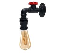 LEDSone Water Pipe Wall Lamps Sconces Indoor 14.3cm Black E27 Metal Industrial Retro Lights for Bedroom, Living Room, Kitchen, Hallway, Restaurant, Bar