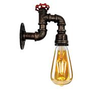 LEDSone Water Pipe Wall Lamps Sconces Indoor 14.3cm Brushed Copper E27 Metal Industrial Retro Lights for Bedroom, Living Room, Kitchen, Hallway, Restaurant, Bar