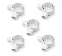 LEDSone White 20mm PVC 2 Way Angle Conduit Box Electrical Junction Box