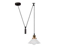 Ledsone White Ceiling Pendant Light Height Adjustable 2M Cable 60W E27 Bulb Base Industrial Pulley Lighting 110V-240V