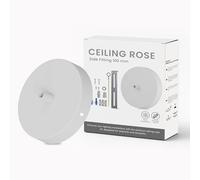 LEDSone White Ceiling Rose 100mm Single Outlet Side Entry Pendant Light Ceiling Plate Modern Decorative Metal Ceiling Mount with Concealed Wiring Easy Install for Hanging Pendant Lamps
