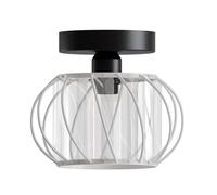 LEDSone White Crystal Ceiling Light Modern 16cm Elegant Semi Flush Fitting Compact Light Fixture for Bedroom Living Room Kitchen Hallway E27 LED Compatible Easy Installation Luxury Decor Trendy Home