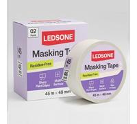 LEDSone 2 Pack White Masking Tape 48mm x 50m - Painter's Tape for Precision Painting & Decorating - Easy Tear Crepe Paper, Strong Adhesive, Clean Removal for Multi-Surfaces, No Paint Bleed Sharp Lines