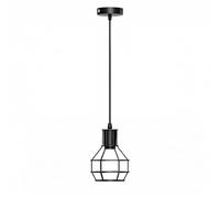 LEDSone Wire Cage Pendant Light with Bulb, Adjustable Hanging Cable 110cm, Black Metal Basket Ceiling Hanging Lamp E27, Industrial Lantern Style Light for Kitchen, Dining Room, Loft Indoor Use