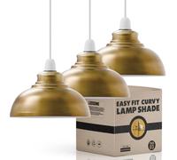 LEDSone Yellow Brass Ceiling Light Shade, Vintage Metal 29cm Curvy Shaped 29cm Lamp Shades Easy fit Ceiling Pendant Lightshade for Living Rooms bedrooms Living Room Kitchen Dining Room Cafe Restaurant