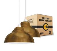 LEDSone Yellow Brass Metal Ceiling Lamp Shade - Easy Fit Light Pendant 29cm Modern Ceiling Lighting Shade for Bedroom, Hallway, Office, Café, Restaurant Industrial Light Shade Hanging Pendant