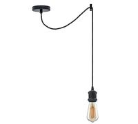 LEDSone Yellow Brass Vintage Pendant Light E27 Ceiling Fitting with 2M Gold Twisted Braided Cable Industrial Hanging Lamp Holder for Kitchen Dining Room Bedroom Cafe