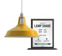 LEDSone Yellow Lampshade for Ceiling Lamp Shades 30cm Light Shade Ceiling Light Industrial Replacement Metal Decorative Pendant Lighting Bulb Guard Lamp Shades for Indoor Light Shade