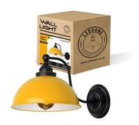 Ledsone Yellow Metal Shade Wall Sconce Retro Vintage E27 Indoor Light (19X21Cm) For Bedroom & Living Room