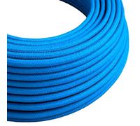LEDSone16.4ft Vintage 2 Core Round 18 Gauge Cable Fabric Cloth Covered Electrical Wire, 5m 2 Conductors Lamp cable Modern Cloth Covered Wire for Pendant Light Bulb Industrial DIY Project (Blue)
