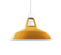 LEDSone's Industrial Ceiling Pendant Light Shades, Retro Vintage Style Barn Slotted Shaped Yellow Pendant Lamp Shade for Pendant Ceiling Lights