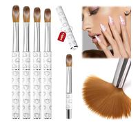 LEDSUUEI 4PCS Acrylic Nail Brush 【100% Pure Kolinsky】Size 6/10/12/14 Acrylic Brushes for Nails,Nail Art Brushes for Acrylic Powder, Kolinsky Acrylic Nail Brush for Professional Manicure Home Salon