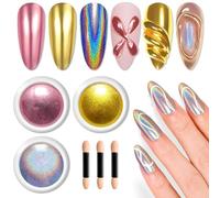 LEDSUUEI Chrome Nail Powder Mirror Effect Metallic Nail Art Pigment Powder