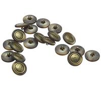LEDUC Buttons-20pc Dark grey with antique brass centre-size Lin 34, Synthetic Material, 13x12x1 cm
