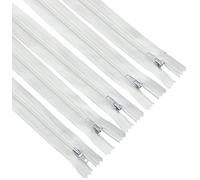 LEDUC Zip-5pc White Nylon zips-Size 15cm
