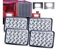 LEDUR 4x6 LED Headlights Dot Approved Hi/Lo Sealed Beam Replacement H4651 H4652 H4656 H4666 H6545 Compatible with Peterbilt Kenworth T600 W900 T800 Truck Peterbilt 379 S10 RV Freightliner