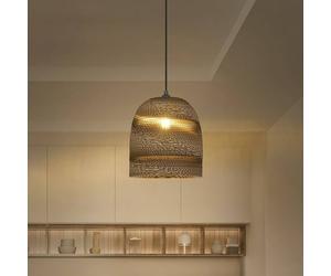 LEDVANCE Ball Bell pendant light, Ø 26 cm, brown, corrugated cardboard