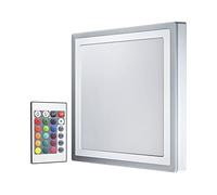 LEDVANCE Decorative LED Wall and Ceiling Luminaire, RGB Colors and various Modes adjustable per Remote Control, dimmable Panel, 38W, Warm White (3000K), Square (400mm x 400mm), LED COLOR + WHITE