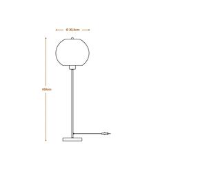LEDVANCE floor lamp Ball height 116 cm, brown, corrugated cardboard, E27