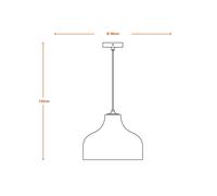 LEDVANCE Hat pendant light, Ø 36 cm, brown, corrugated cardboard