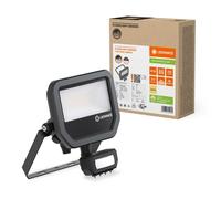 Ledvance LED Floodlight Aluminium Black 17W 2200lm 100D - 830 Warm White | IP65 - Motion And Light Sensor - Symmetric