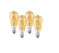 LEDVANCE LED lamp , Base: E27 , Warm White , 2500 K , 5.50 W , replacement for 45 W Incandescent bulb , SMART+ Filament Edison Dimmable [Energy efficiency class [AGGR] A++](pack of 4)