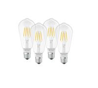 LEDVANCE LED lamp , Base: E27 , Warm White , 2700 K , 5.50 W , replacement for 50 W Incandescent bulb , SMART+ Filament Edison Dimmable [Energy efficiency class [AGGR] A++](pack of 4)