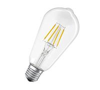 LEDVANCE LED lamp , Base: E27 , Warm White , 2700 K , 5.50 W , replacement for 50 W Incandescent bulb , SMART+ Filament Edison Dimmable [Energy efficiency class [AGGR