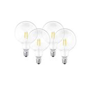 LEDVANCE LED lamp , Base: E27 , Warm White , 2700 K , 5.50 W , replacement for 50 W Incandescent bulb , SMART+ Filament Globe Dimmable [Energy efficiency class [AGGR] A++](pack of 4)