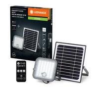 Ledvance Endura Outdoor Black LED Solar Floodlight with Solar Panel 5M Cable with Remote Control and PIR Motion Sensor 10W 1400lm 840 4000K Light Colour EEK A