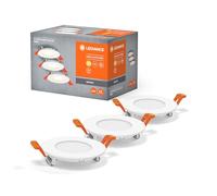 LEDVANCE Recessed Spotlight White, Slim Downlight With Integrated Driver, LED Spotlight, Light Colour Warm White (3000K), 4W, 85mm, IP20, 3-Pack