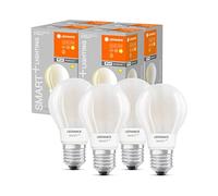 LEDVANCE Smart LED Bulb with WiFi Technology, E27 Base, Dimmable, Warm White (2700K), Bulb Shape, Matt, Replacement for Conventional 75W Bulbs, Controllable with Alexa, Google & App, 4-Pack