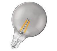 LEDVANCE Smart LED Lamp with Bluetooth, E27, Smoked Glass, Dimmable, Warm White (2700 K), Replaces Incandescent Lamps with 48 W, Controllable with Google and Alexa, SMART + BT GLOBE Smoke Dim, 1-Pack