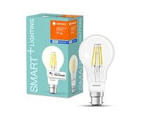LEDVANCE Smart + LED lamp with Bluetooth technology, socket B22, dimmable, warm white (2700 K), replaces incandescent lamps with 60 W, SMART + Filament Classic Dimmable, pack of 4