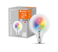 LEDVANCE Smart LED lamp with WiFi technology, E27, RGB colors changeable, globe shape, colored filament as mood light, replacement for conventional 30W light bulbs, controllable with Alexa, 1 er